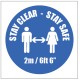 Stay Clear Stay Safe Sticker - 2m