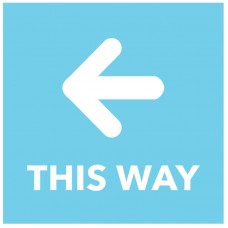 This Way - Arrow Left - Blue Floor Graphic