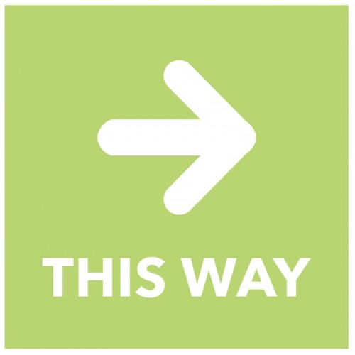 This Way - Arrow Right - Green Floor Graphic