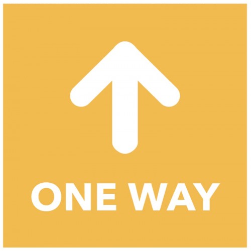 One Way - Arrow Up - Orange Floor Graphic