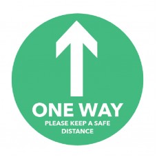 One Way Arrow - Green - Floor Graphic (Circle)