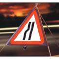 Fold Up Sign - Road Narrows Left