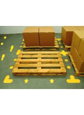 Yellow Floor Signal Markers (Feet) - 300 x 100mm (5 Right - 5 Left) (Pack of 10)