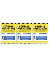 COVID 19 Precautions - 1m / 2m / Generic Distance Options - Yellow